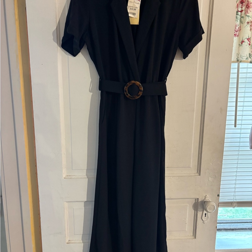 Monteau Black Belted Jumpsuit